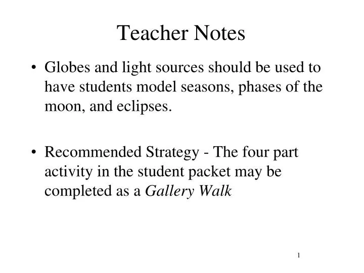 teacher notes