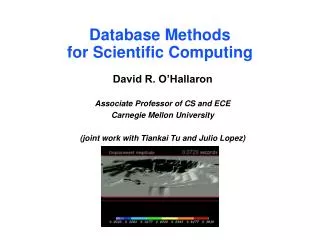 Database Methods for Scientific Computing