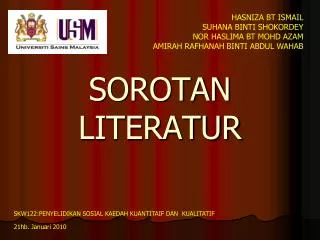sorotan literatur
