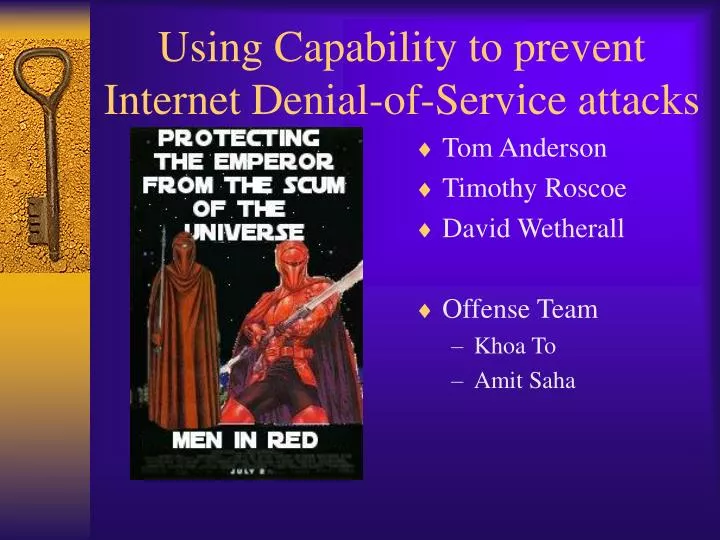 using capability to prevent internet denial of service attacks