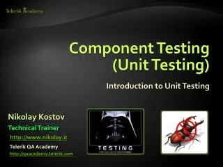 Component Testing ( Unit Testing )