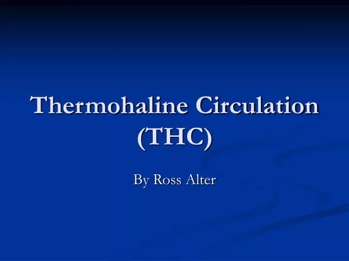 thermohaline circulation thc