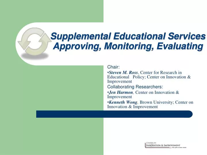 supplemental educational services approving monitoring evaluating