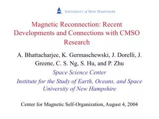 Magnetic Reconnection: Recent Developments and Connections with CMSO Research