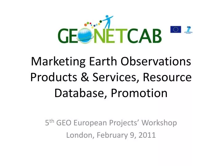 marketing earth observations products services resource database promotion