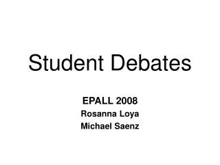 Student Debates