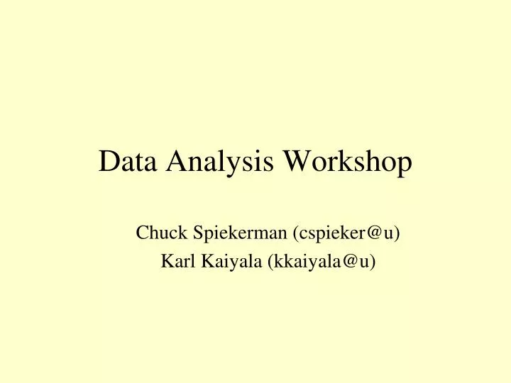 data analysis workshop