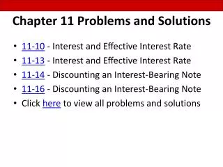 Chapter 11 Problems and Solutions