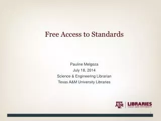 Free Access to Standards
