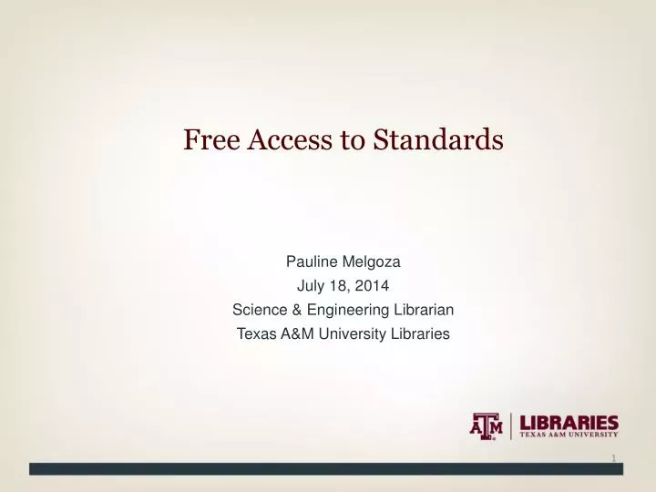 free access to standards