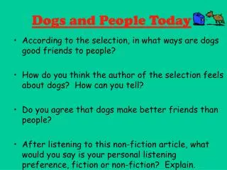 Dogs and People Today