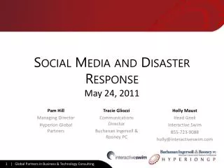 Social Media and Disaster Response