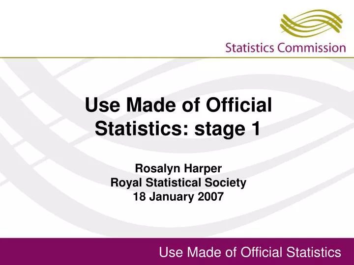 use made of official statistics