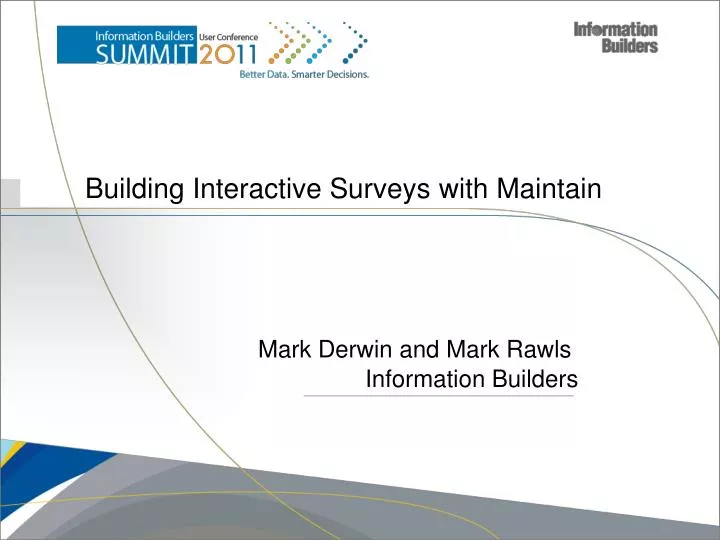 building interactive surveys with maintain