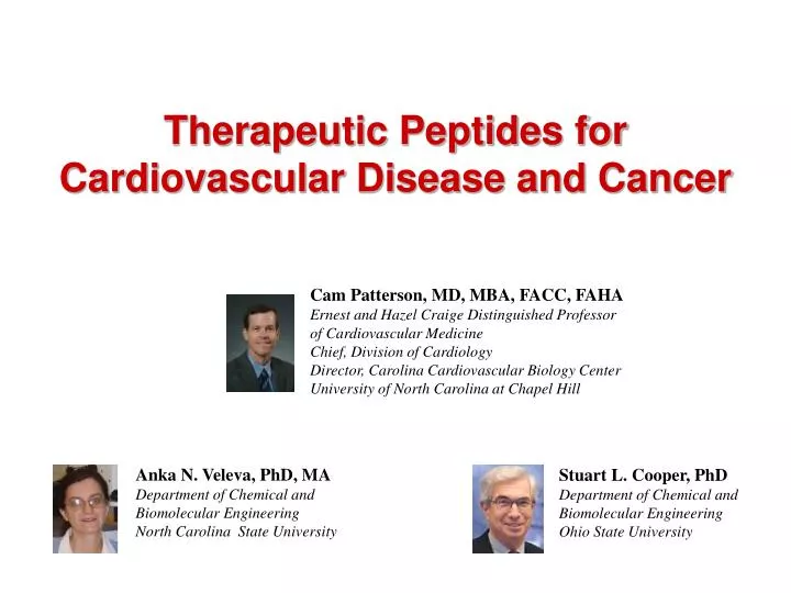 therapeutic peptides for cardiovascular disease and cancer