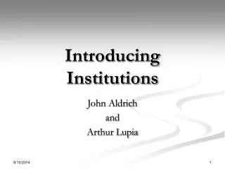 Introducing Institutions