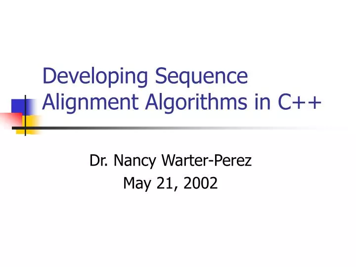 developing sequence alignment algorithms in c