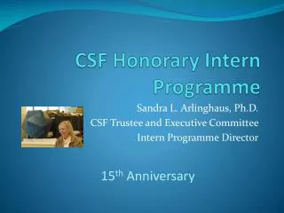 CSF Honorary Intern Programme