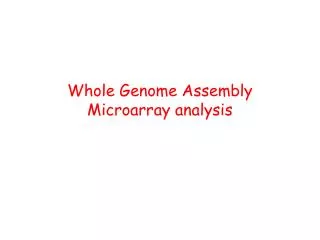 Whole Genome Assembly Microarray analysis