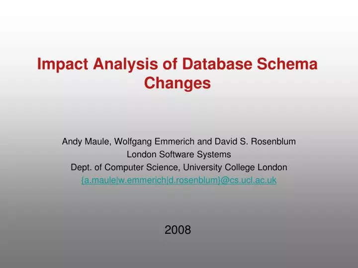 impact analysis of database schema changes