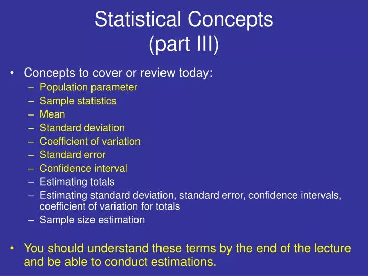 statistical concepts part iii
