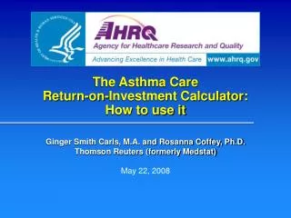 The Asthma Care Return-on-Investment Calculator: How to use it