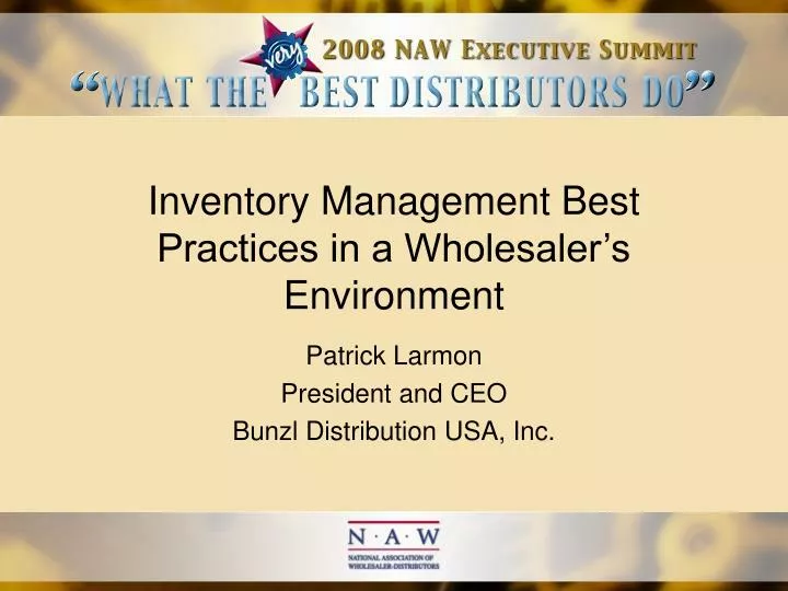 inventory management best practices in a wholesaler s environment
