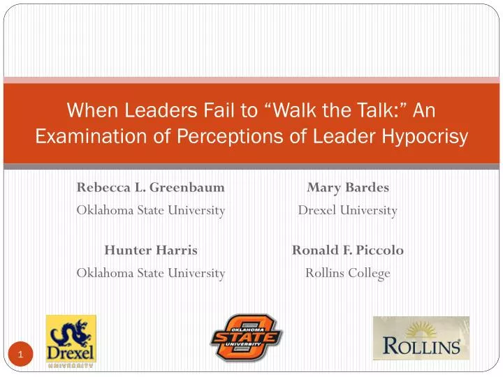 when leaders fail to walk the talk an examination of perceptions of leader hypocrisy