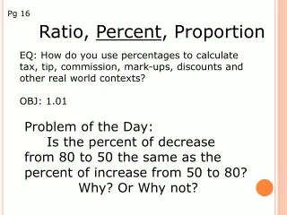 Ratio, Percent , Proportion