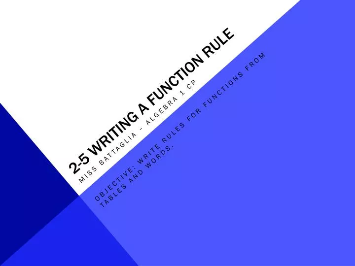 2 5 writing a function rule