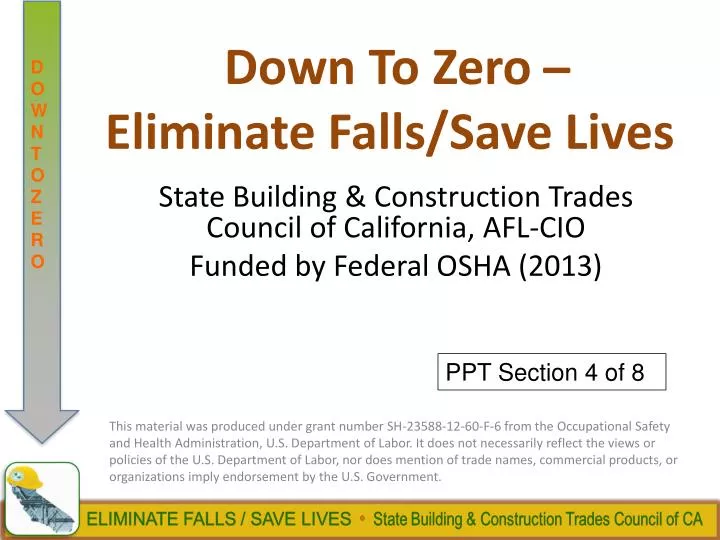 down to zero eliminate falls save lives