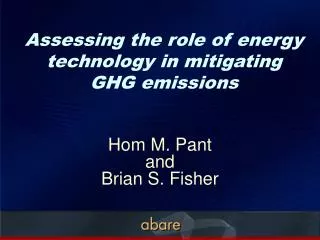 Assessing the role of energy technology in mitigating GHG emissions