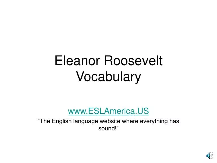 eleanor roosevelt vocabulary