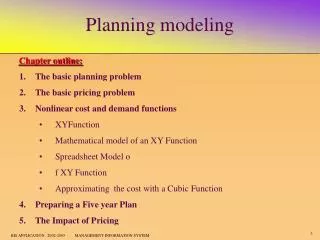 Planning modeling
