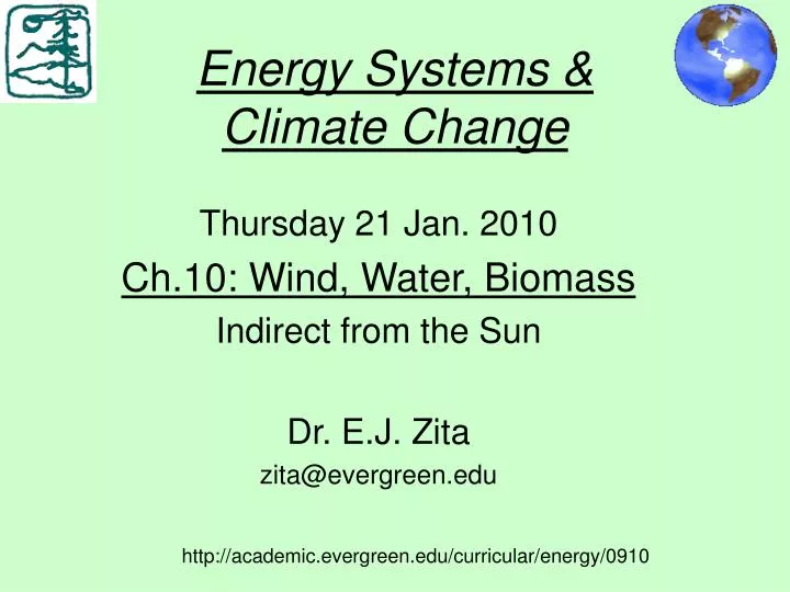 energy systems climate change