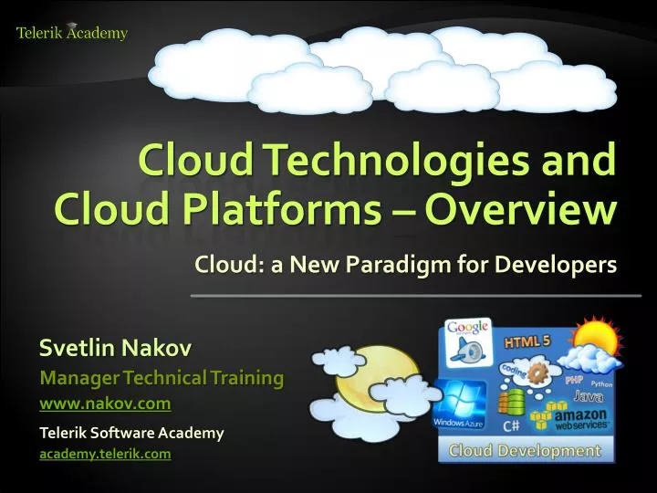 cloud technologies and cloud platforms overview
