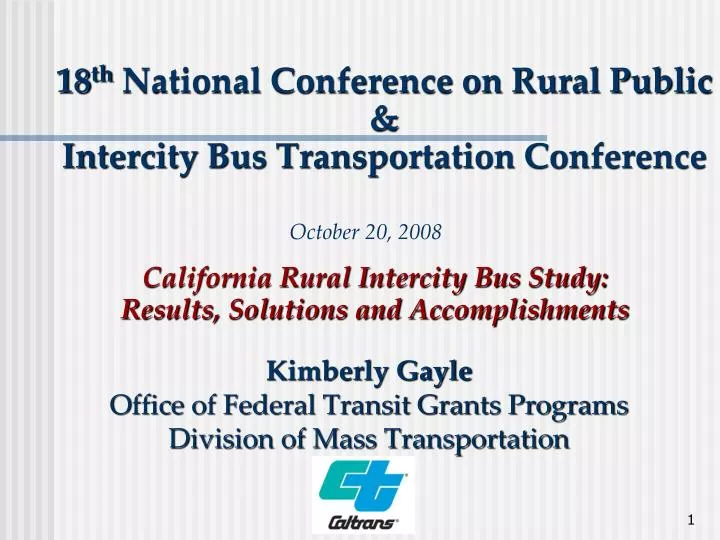 18 th national conference on rural public intercity bus transportation conference