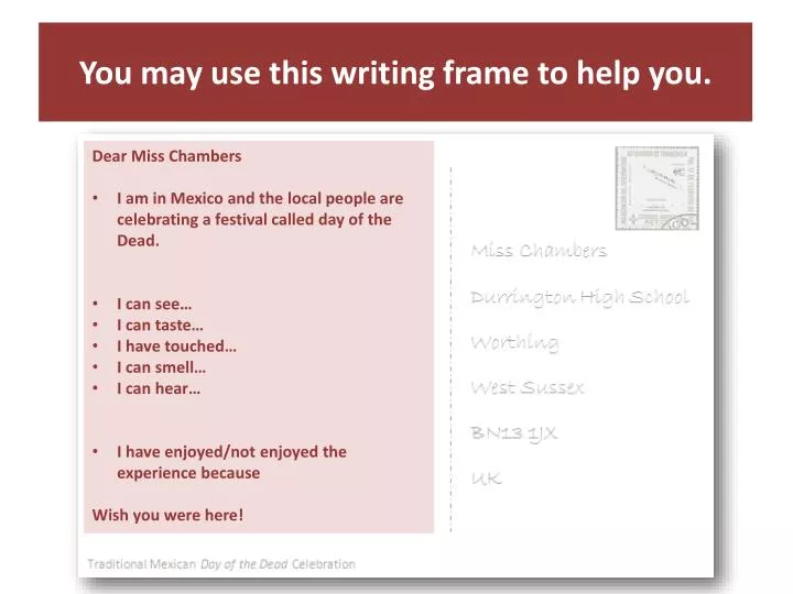 you may use this writing frame to help you