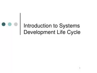 Introduction to Systems Development Life Cycle