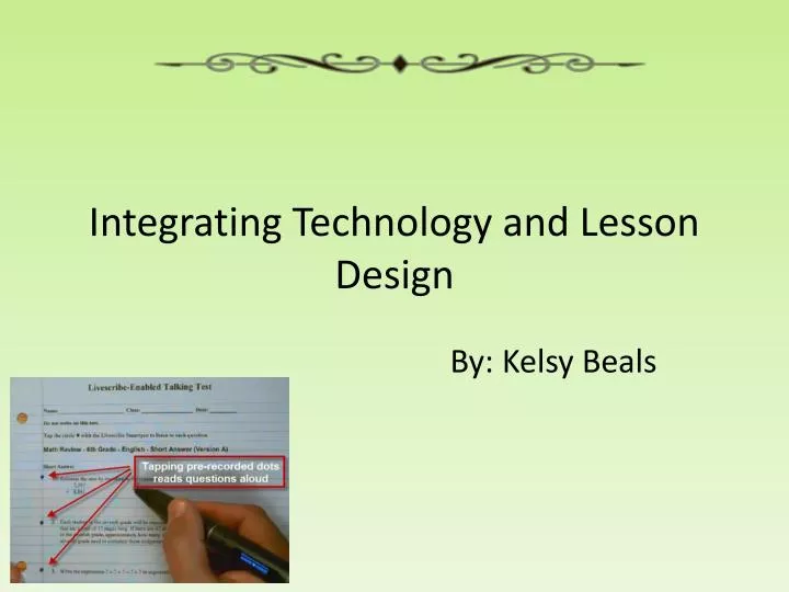 integrating technology and lesson design