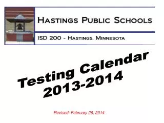 Testing Calendar 2013-2014
