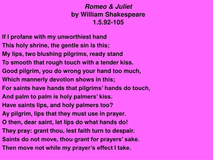 romeo juliet by william shakespeare 1 5 92 105