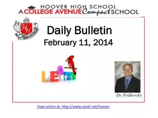 Daily Bulletin	 February 11, 2014
