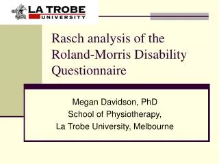 Rasch analysis of the Roland-Morris Disability Questionnaire