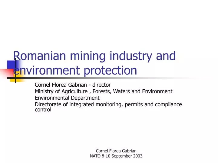 romanian mining industry and environment protection
