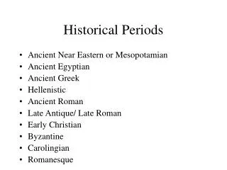 Historical Periods