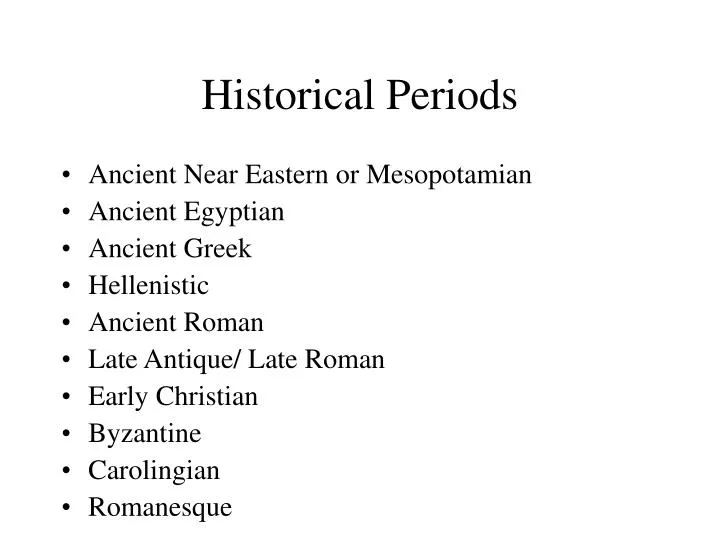 historical periods