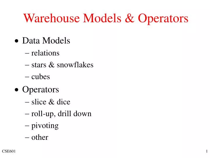 warehouse models operators