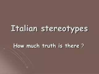 italian stereotypes