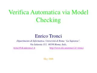 Verifica Automatica via Model Checking